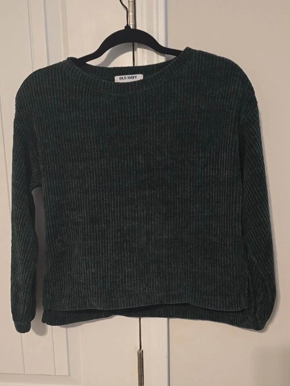 Girls Dark Green Crewneck Sweater